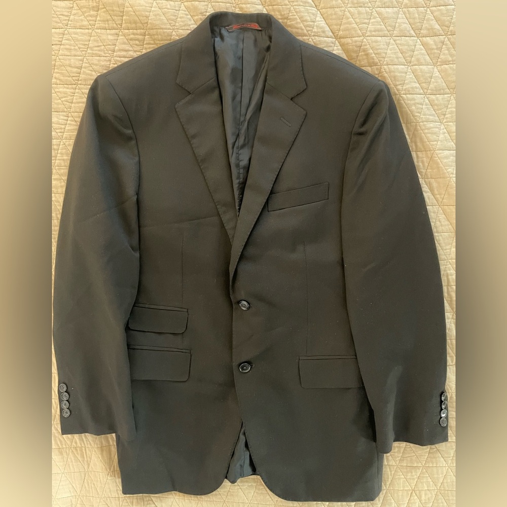 BRERA MILANO Made In Italy Cashmere Blend Ticket Pocket Jacket in Black Size 42R